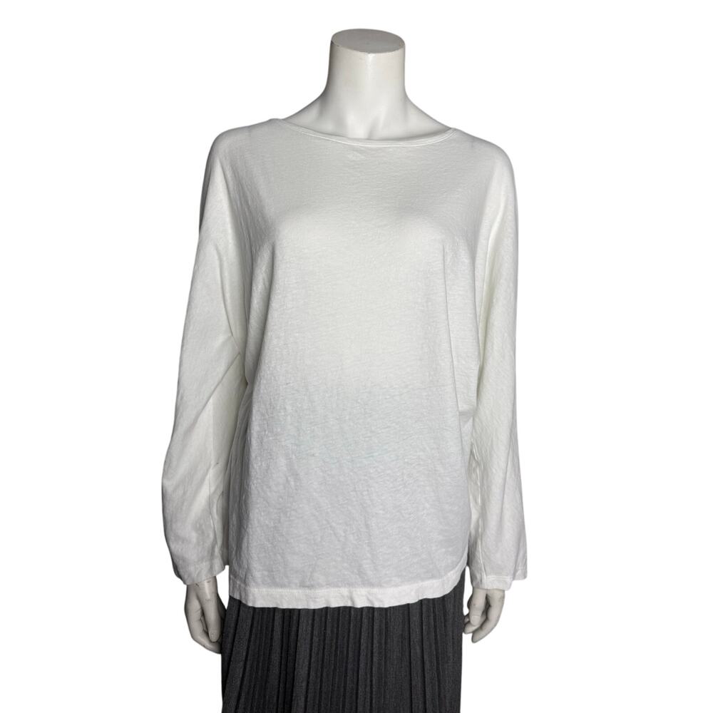 Vince Shirt Women's XL White Long Sleeve Linen Cotton Blend